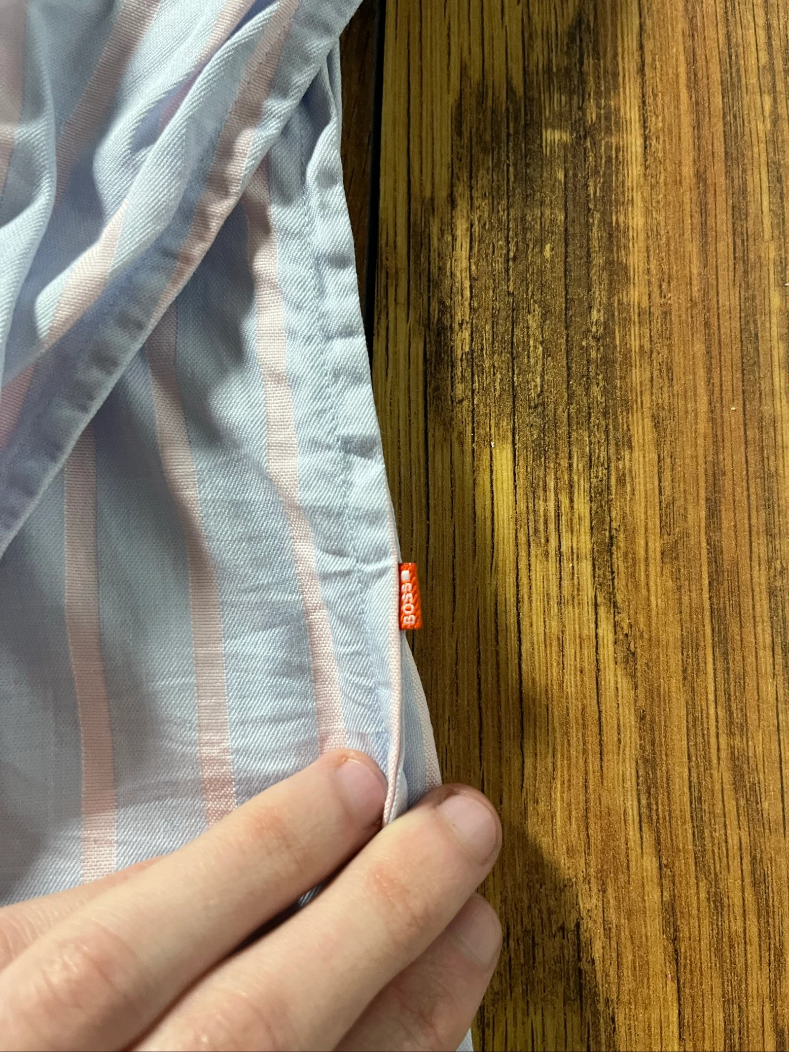 Camisa de algodão fino com corte slim mangas longas - Hugo Boss - tamanho L - bom estado – photo 8